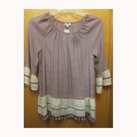 indigo Souls Tops - Indigo Souls Two Tone Tunic Grape shirt blouse